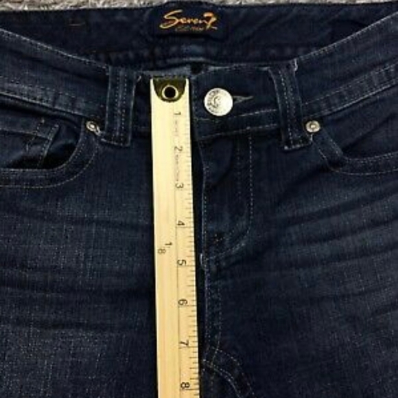 Seven7 Dojo Capri Jeans Womens Size 2 Blue Denim Dark Wash Stretch - Picture 7 of 11